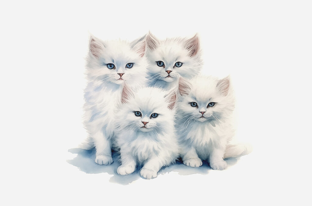 White kittens together — full design