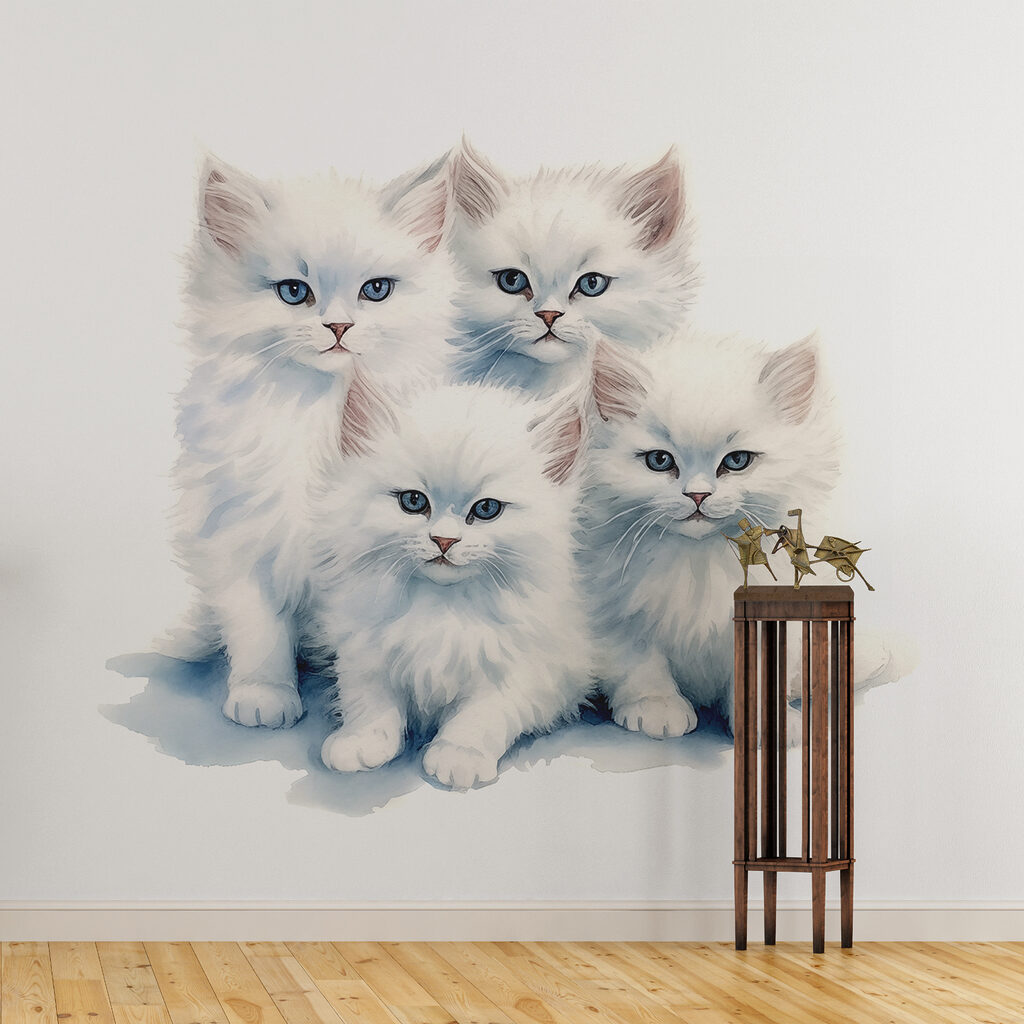 White kittens together — interior 1