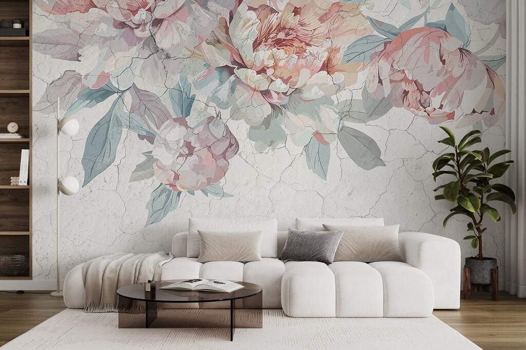 Peonies on cracked paint — interior 3
