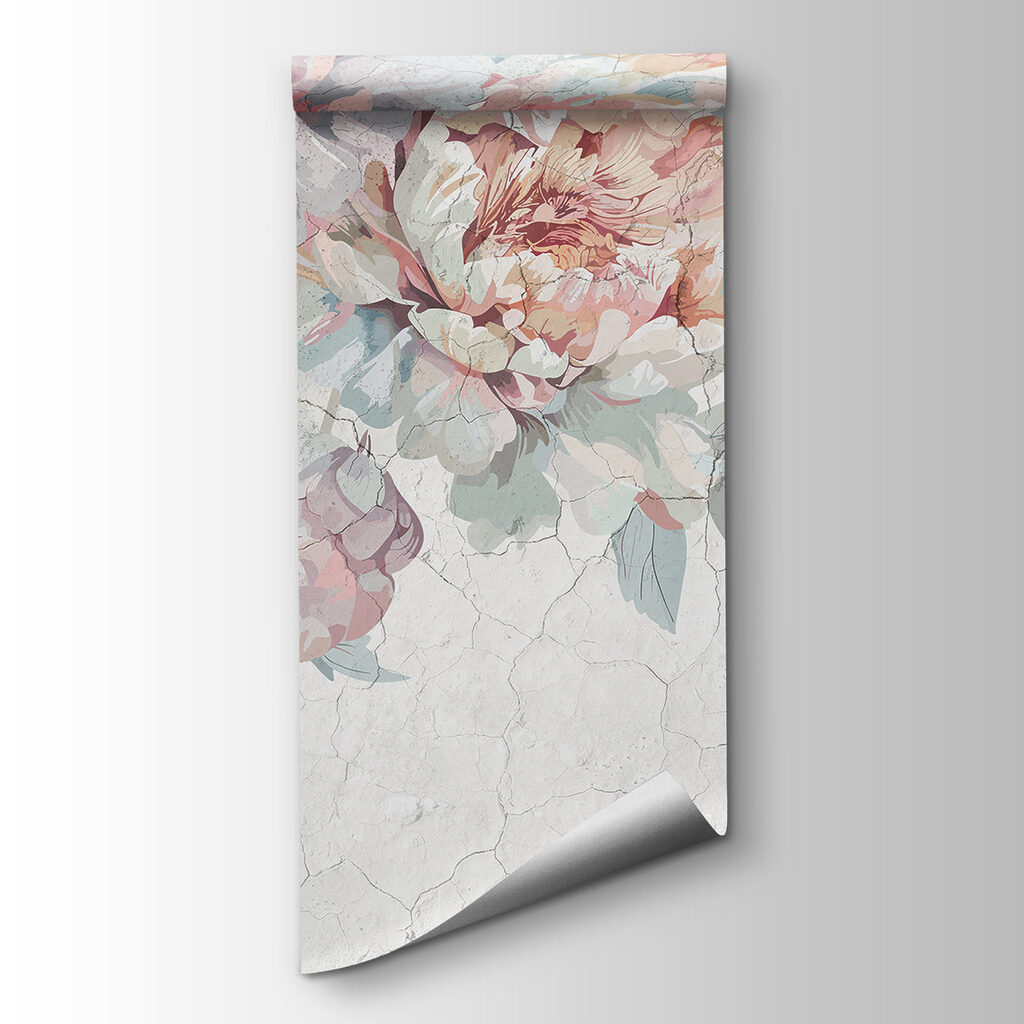 Peonies on cracked paint — product view