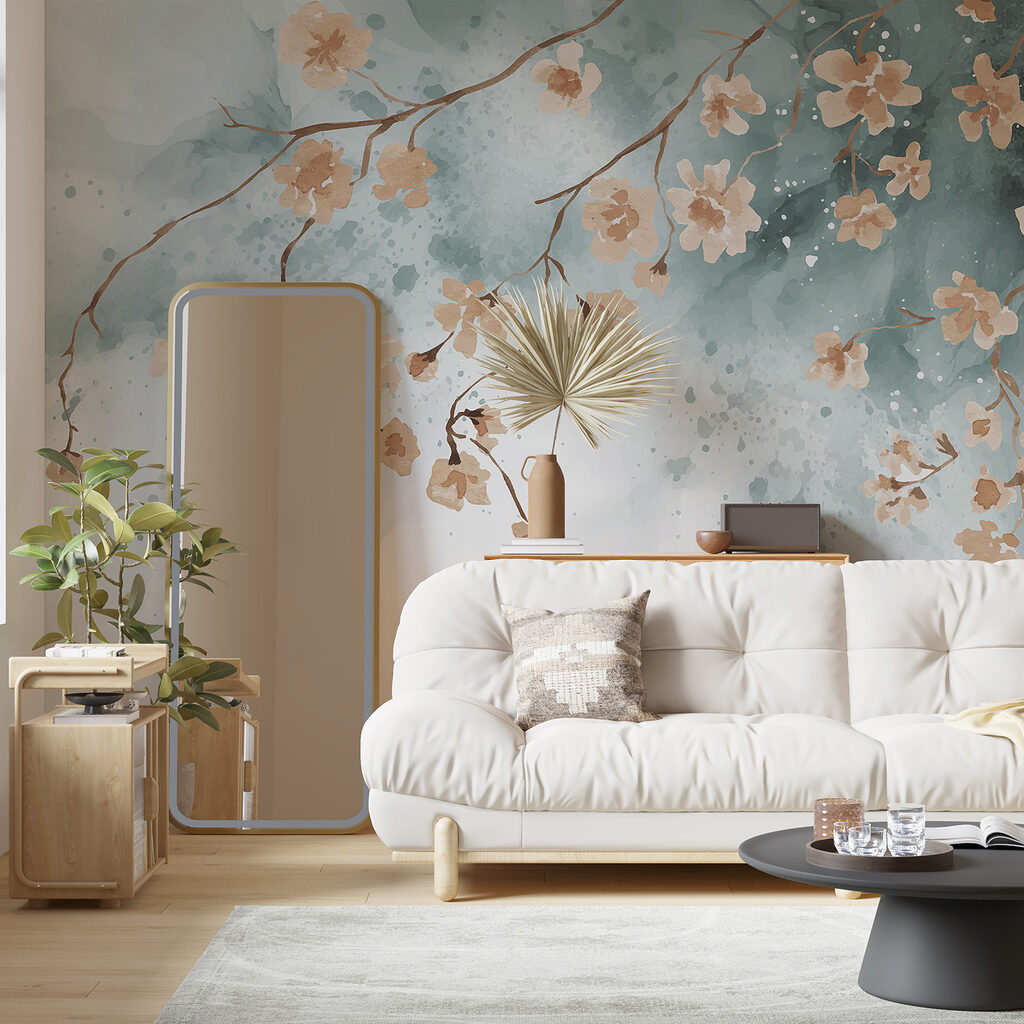 Apricot blossom on blue — interior 3