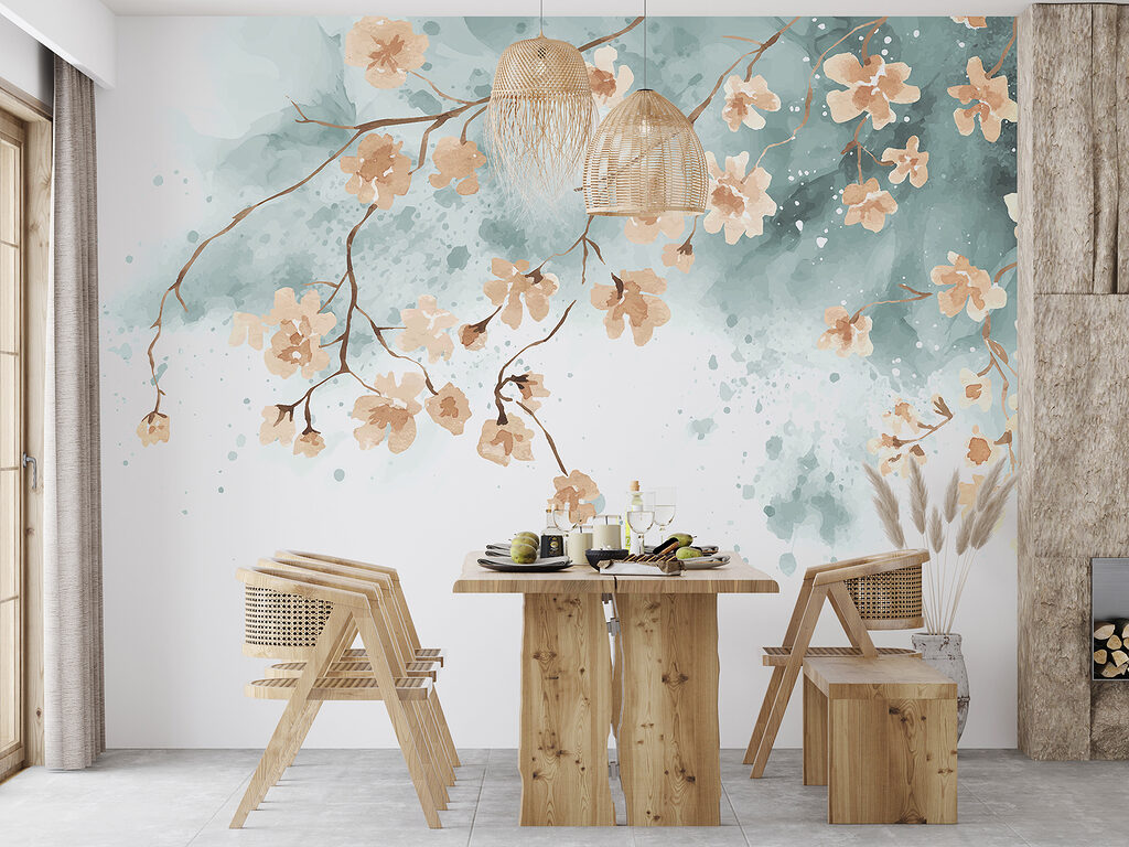 Apricot blossom on blue — interior 5