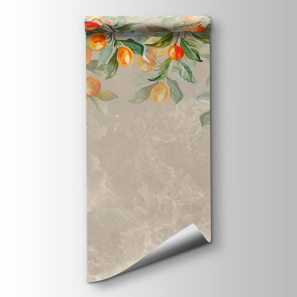 Orange fruit on taupe — product view