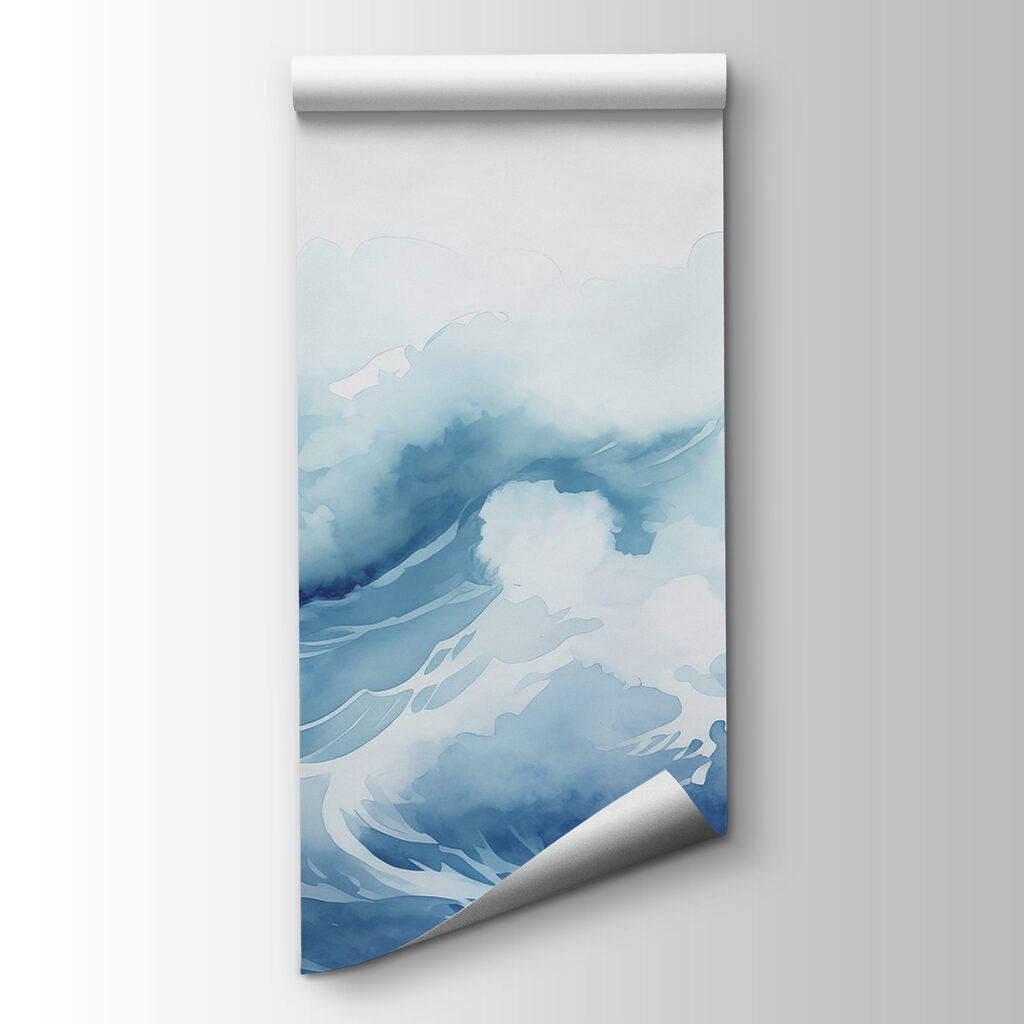 Blue waves in watercolour — product view