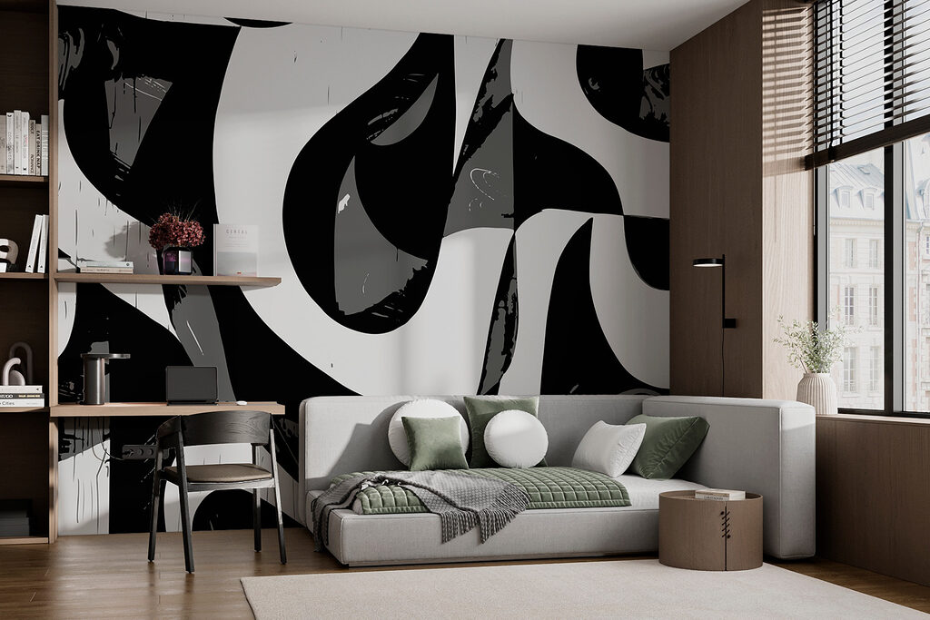 Bold black and white — interior 1