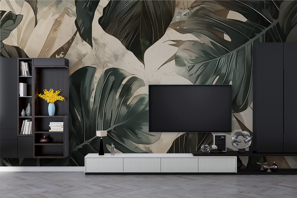 Large leaves in brushstrokes — interior 2