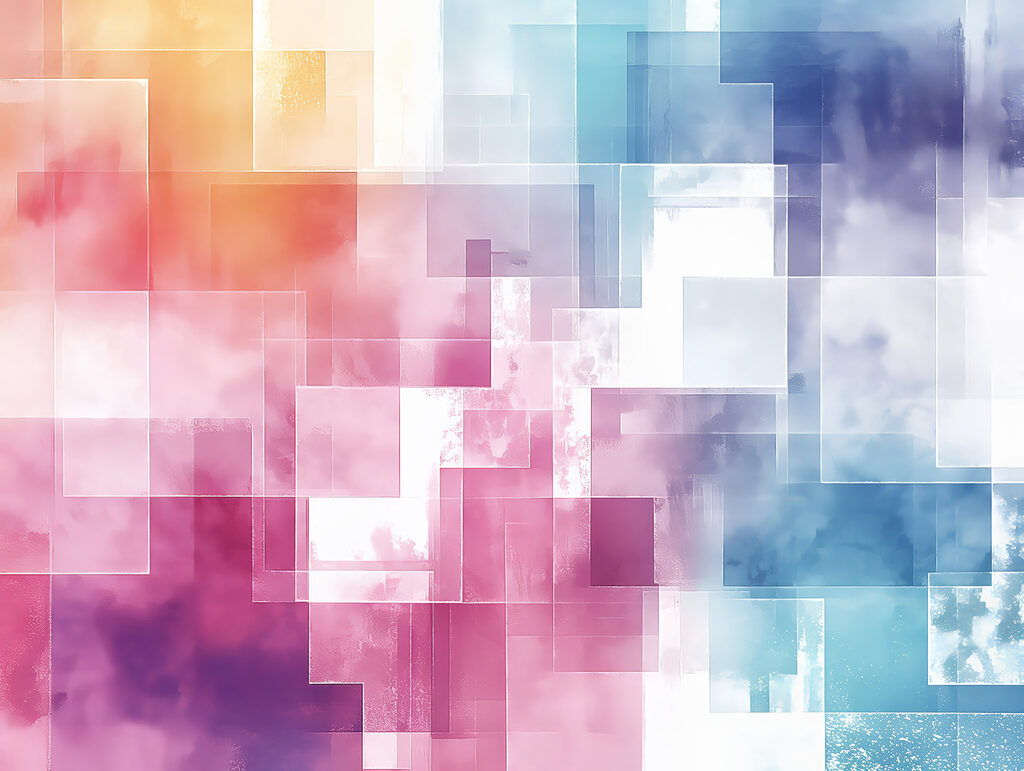 Cloudy pastel squares — full design