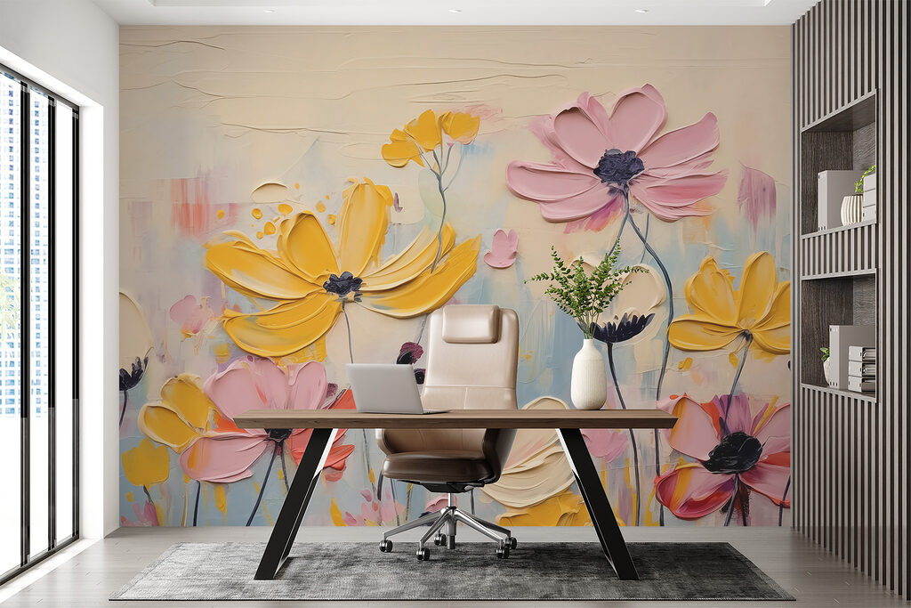 Flowers in yellow brushwork — interior 2