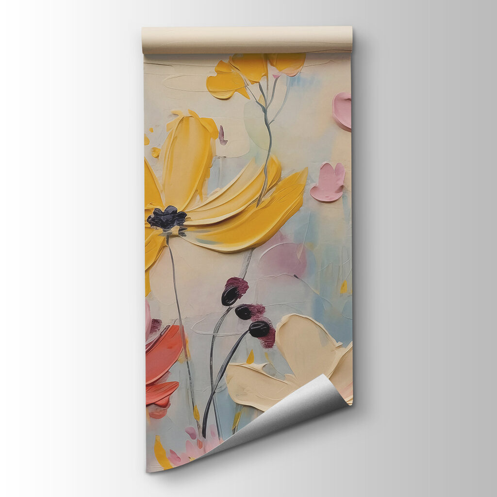 Flowers in yellow brushwork — product view