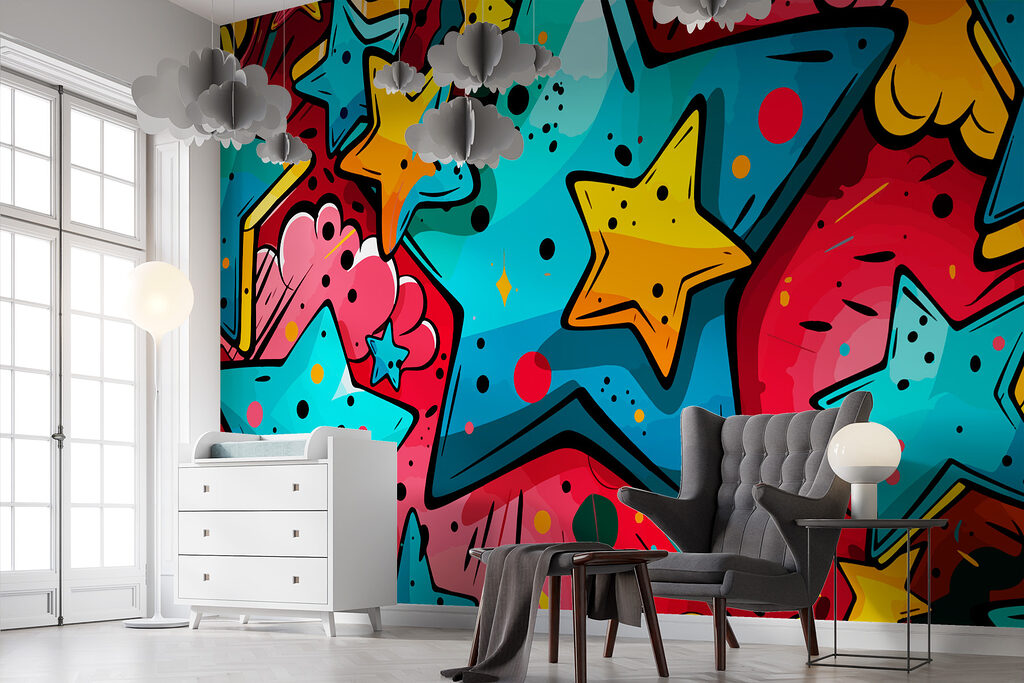 Colourful stars like graffiti — interior 3