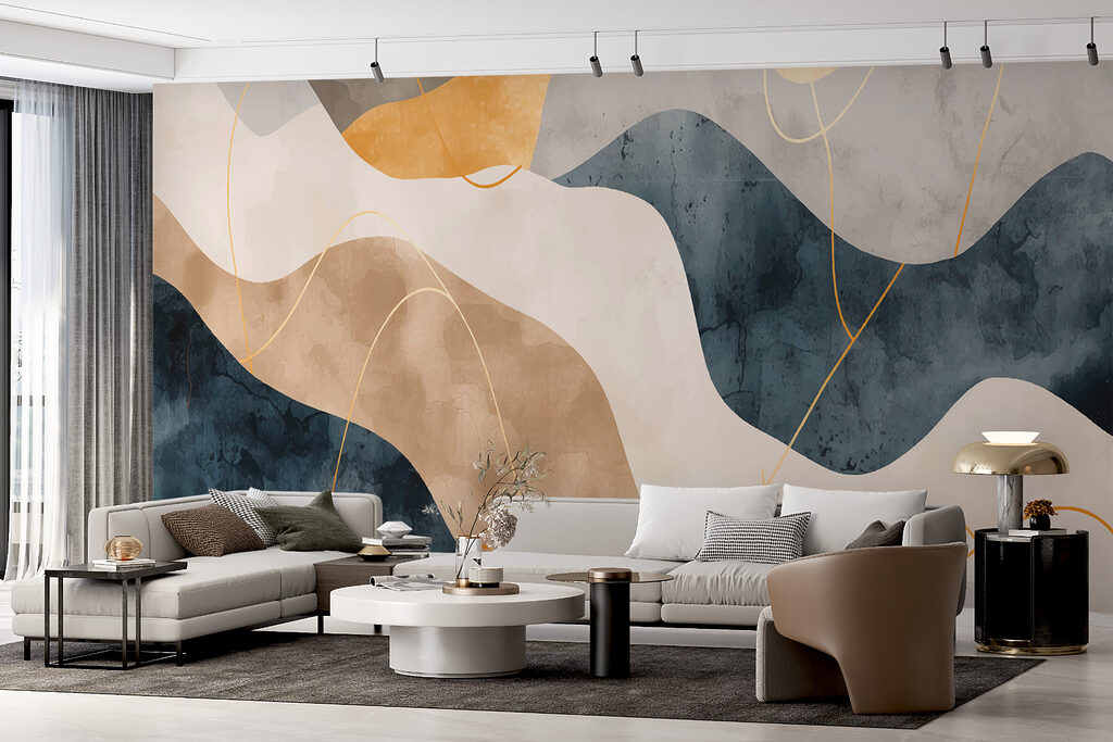 Gold-lined blue bands — interior 3