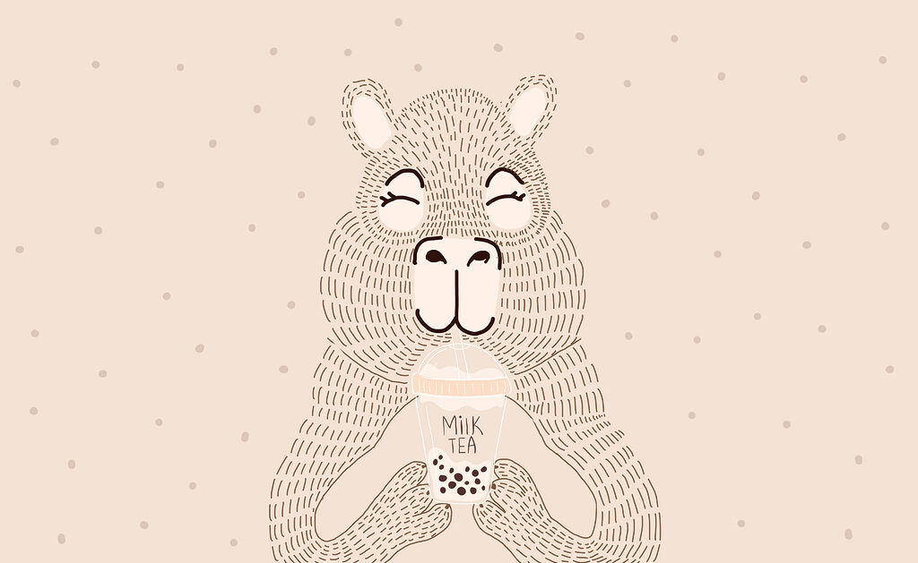 Bear with Bubble Tea — full design
