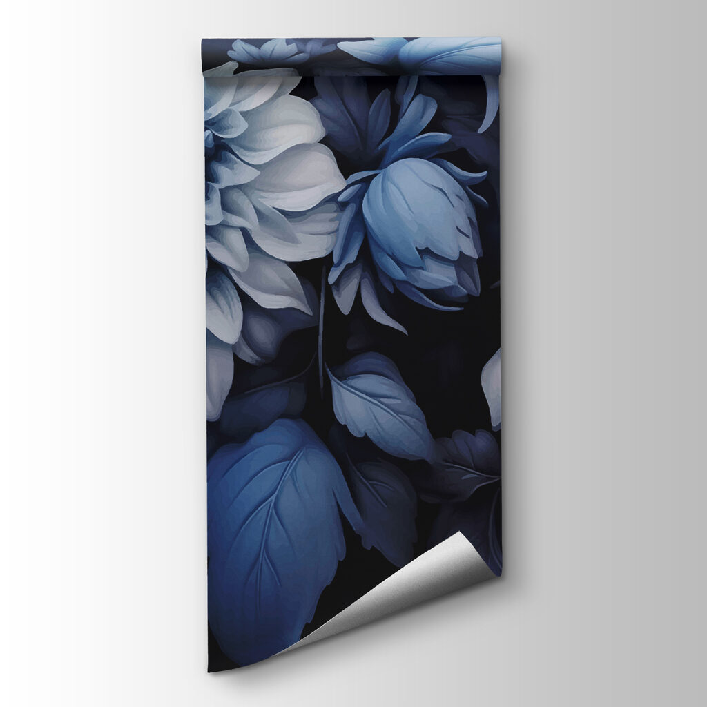 Dahlias on midnight blue — product view