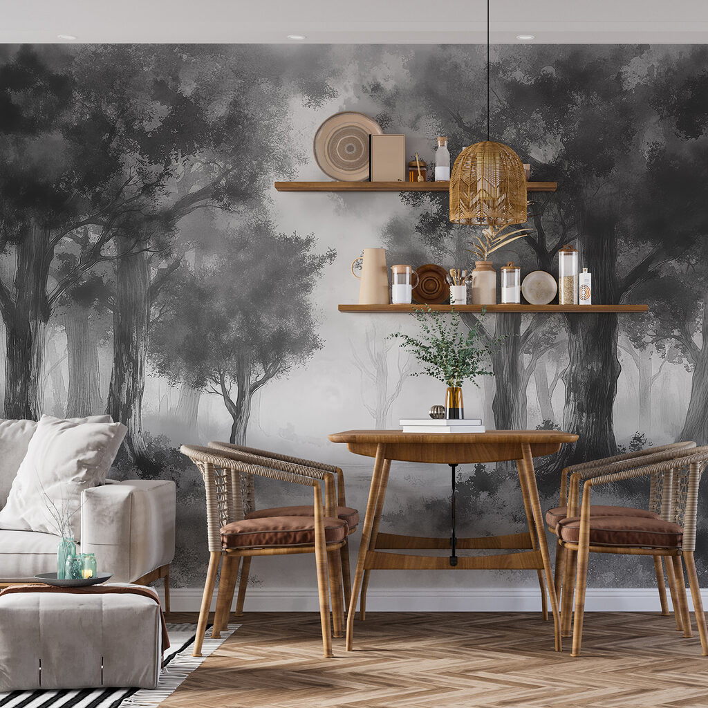 Forest path in mist — interior 1