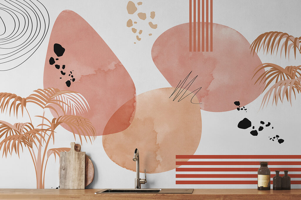 Palms and colour shapes — interior 1