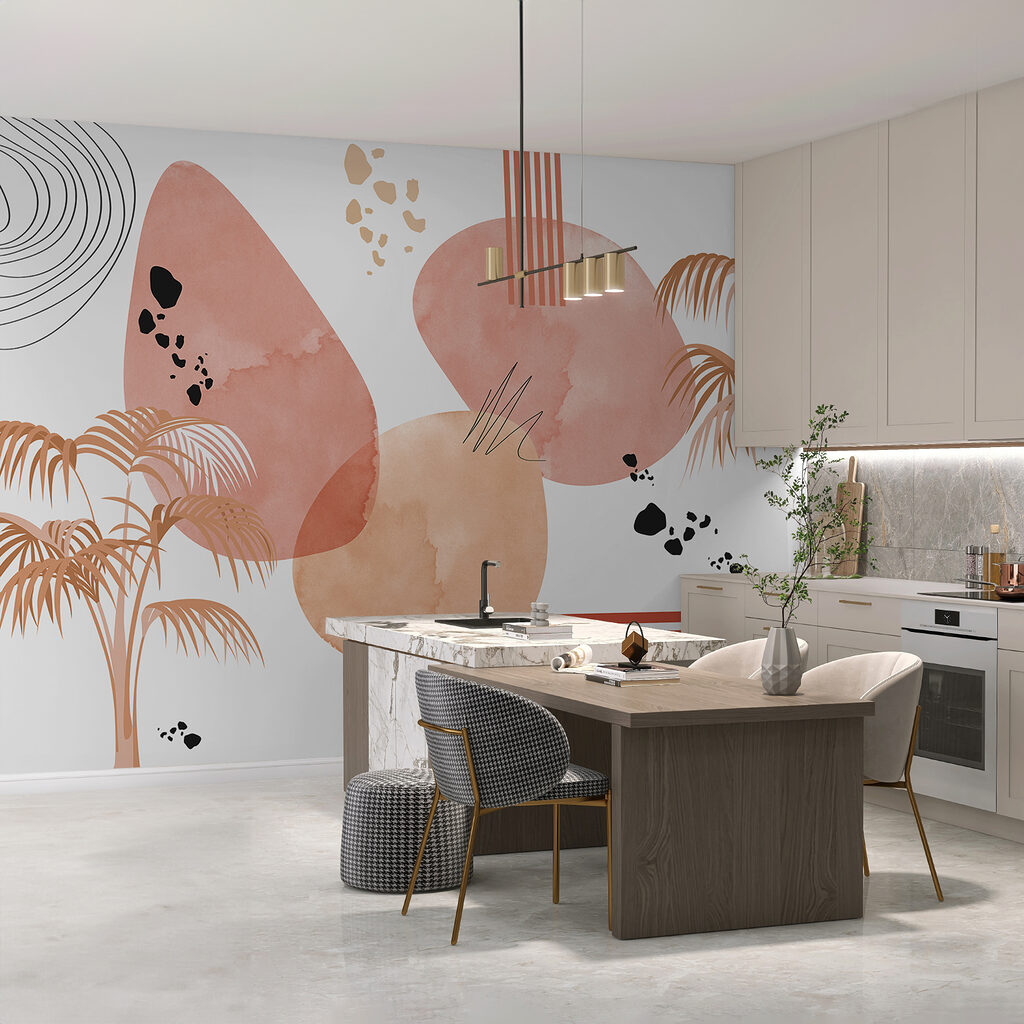 Palms and colour shapes — interior 2
