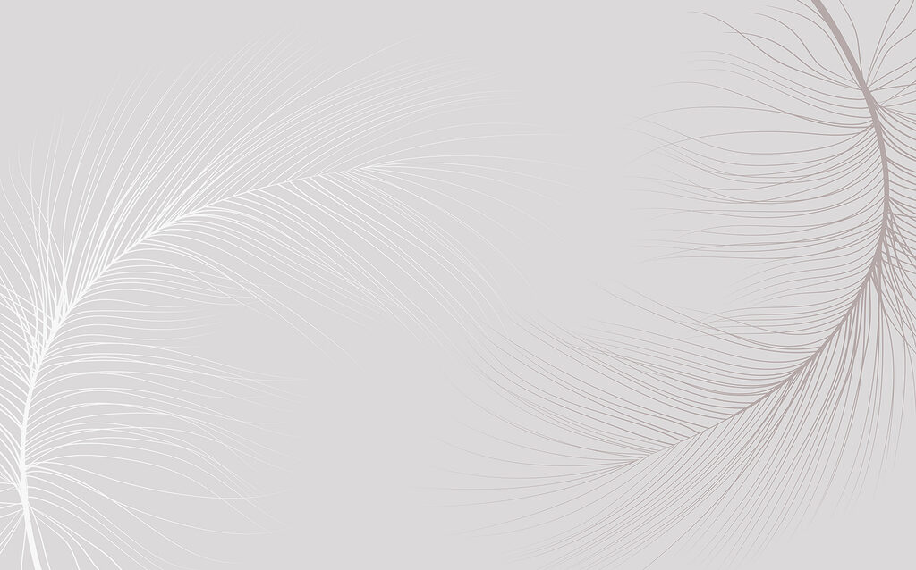 Fine white feather lines — full design