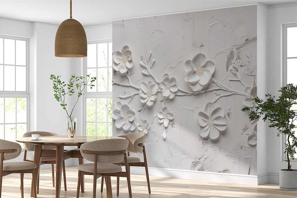 White blossom with depth — interior 1