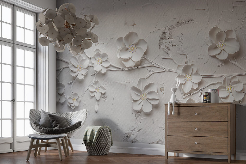 White blossom with depth — interior 4
