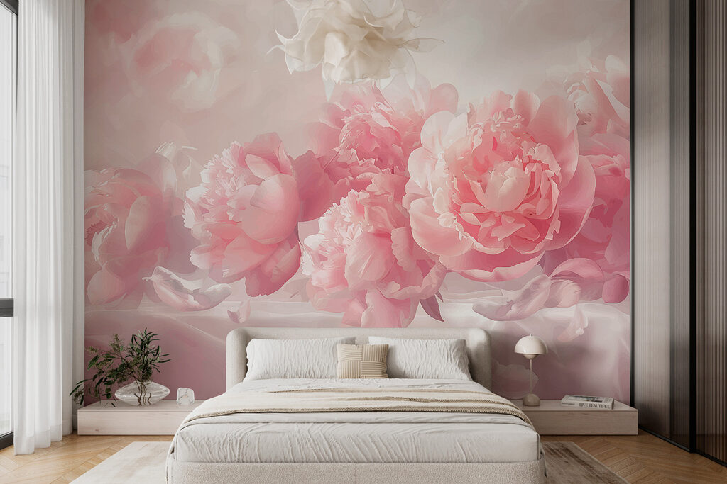 Pink blooms beneath clouds — interior 1