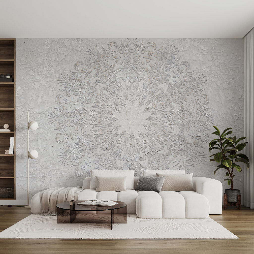 Round white ornament — interior 3