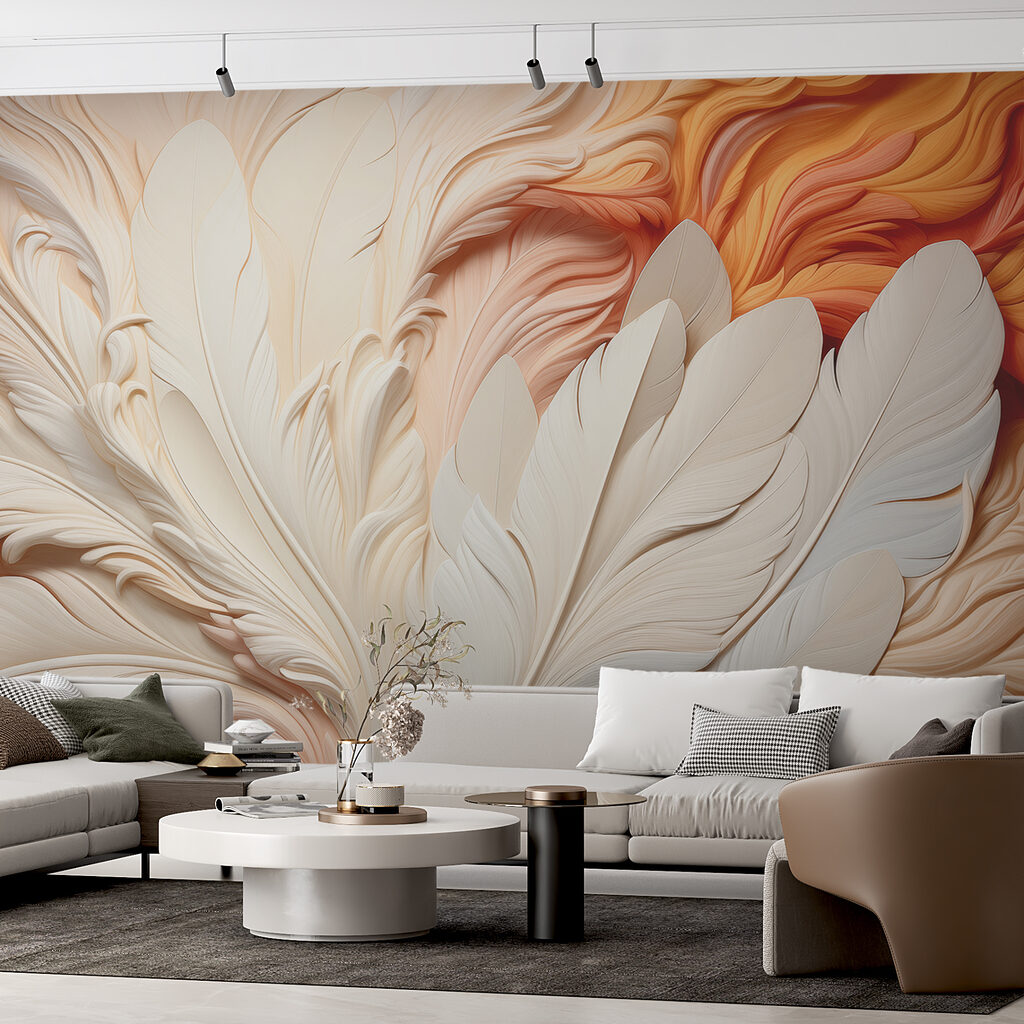 Feathers in wavy lines — interior 1