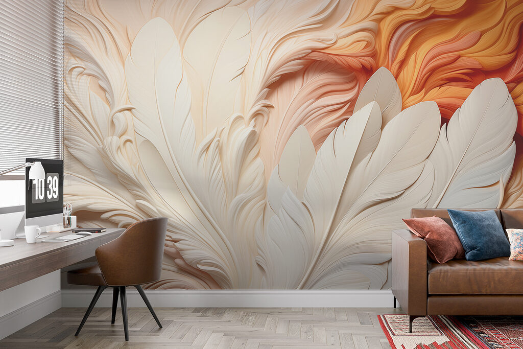 Feathers in wavy lines — interior 2