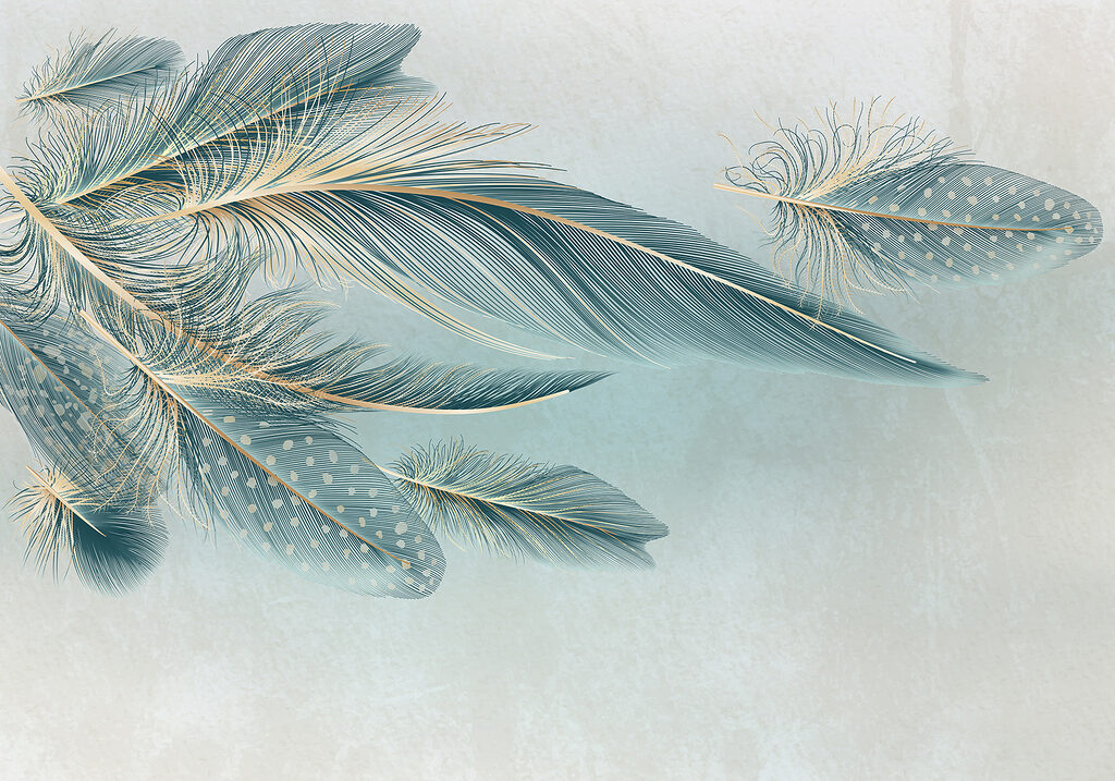 Blue feathers — full design