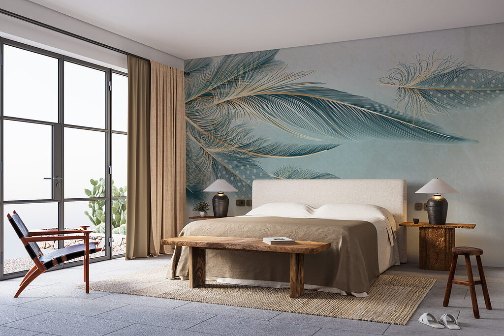 Blue feathers — interior 1