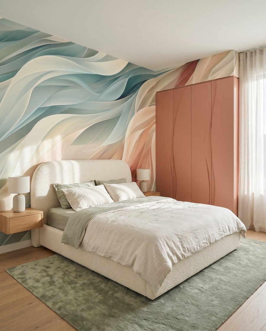 Pastel folded ribbons — interior 3