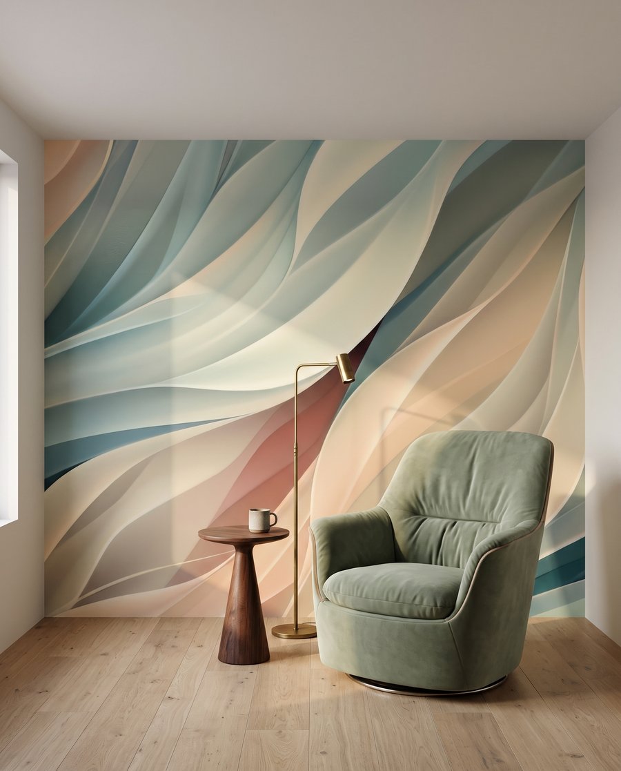 Pastel folded ribbons — interior 4