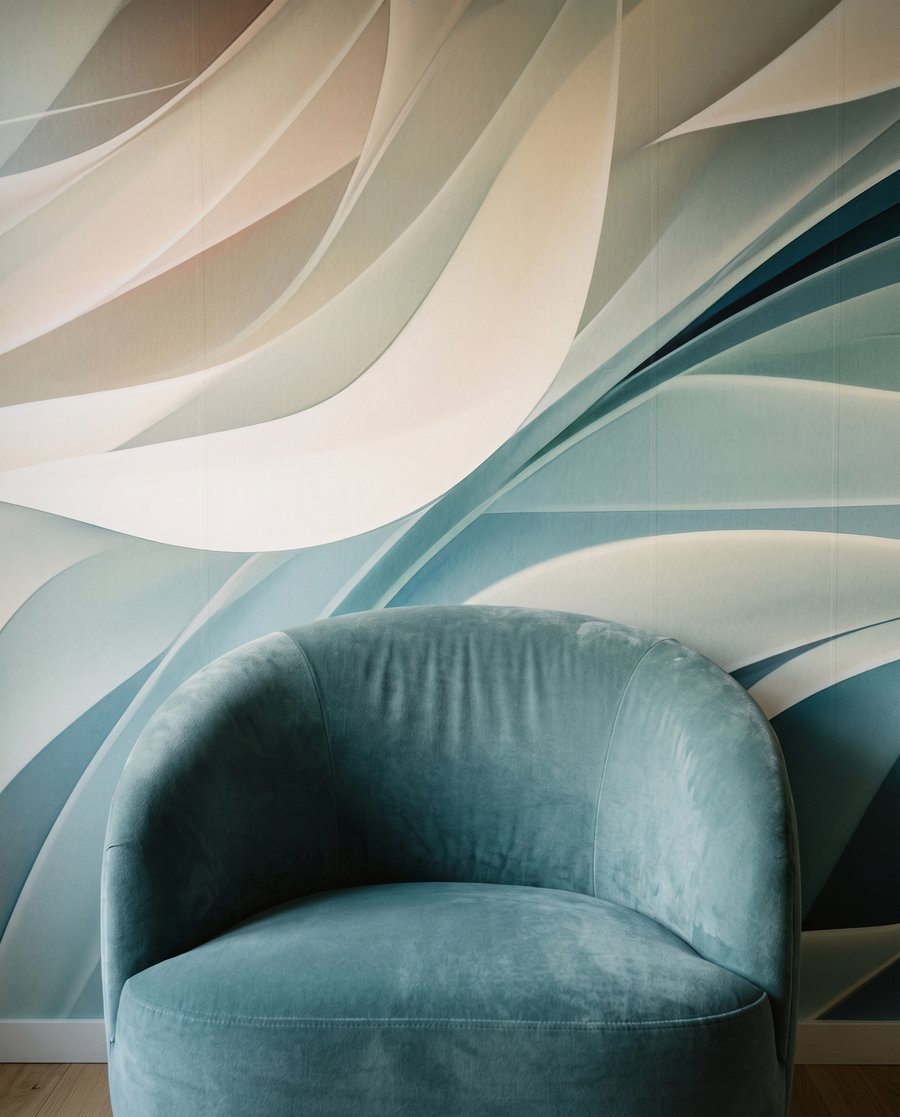 Pastel folded ribbons — interior 5