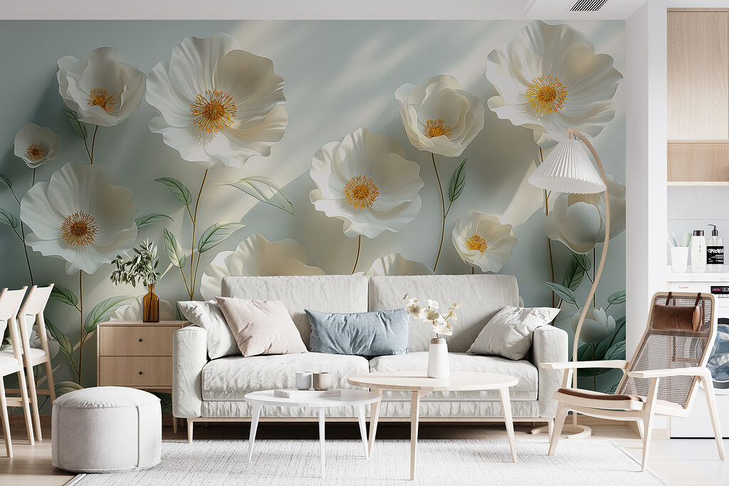 White flowers catch light — interior 4