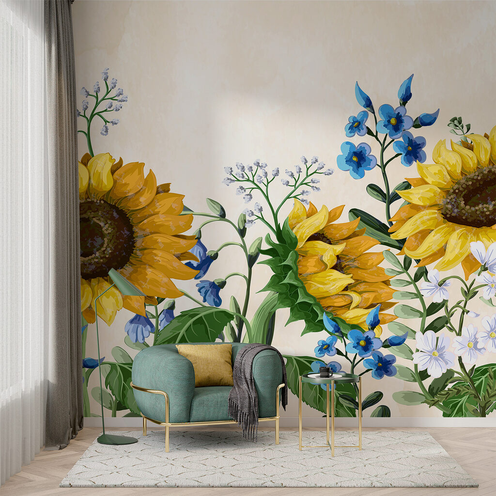 Sunflowers in fine watercolour — interior 1