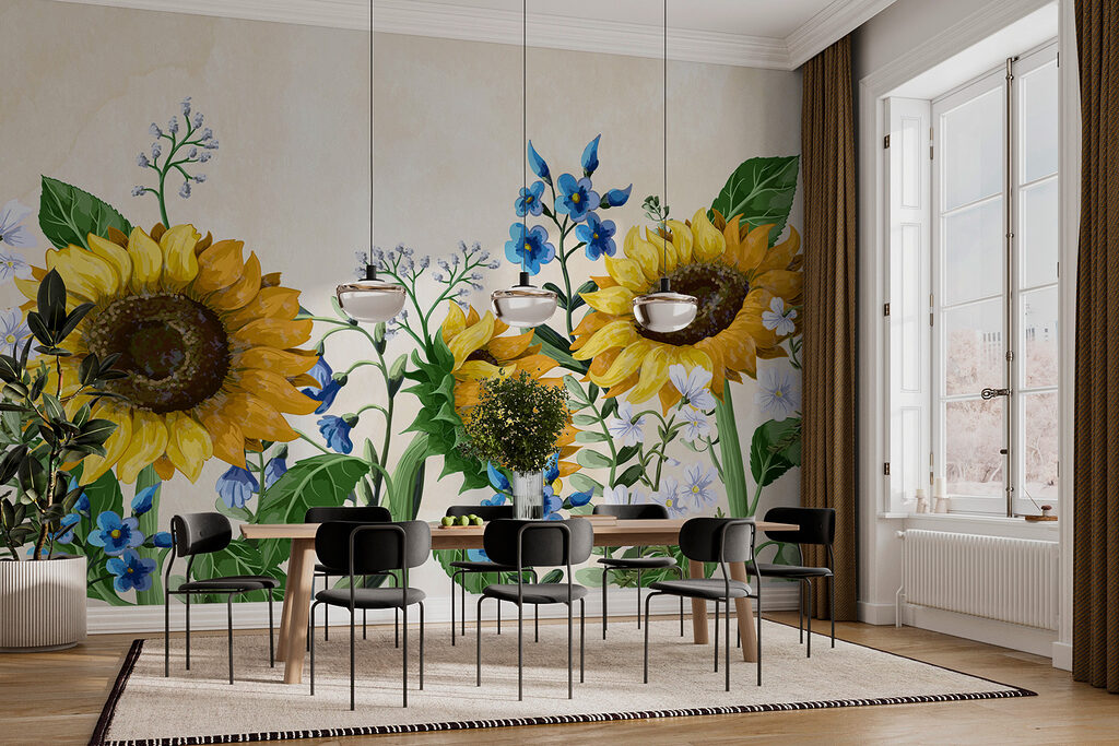 Sunflowers in fine watercolour — interior 2