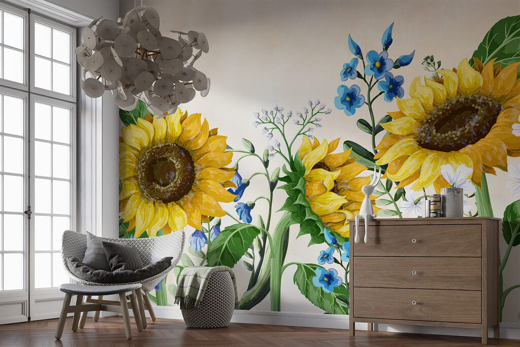 Sunflowers in fine watercolour — interior 3