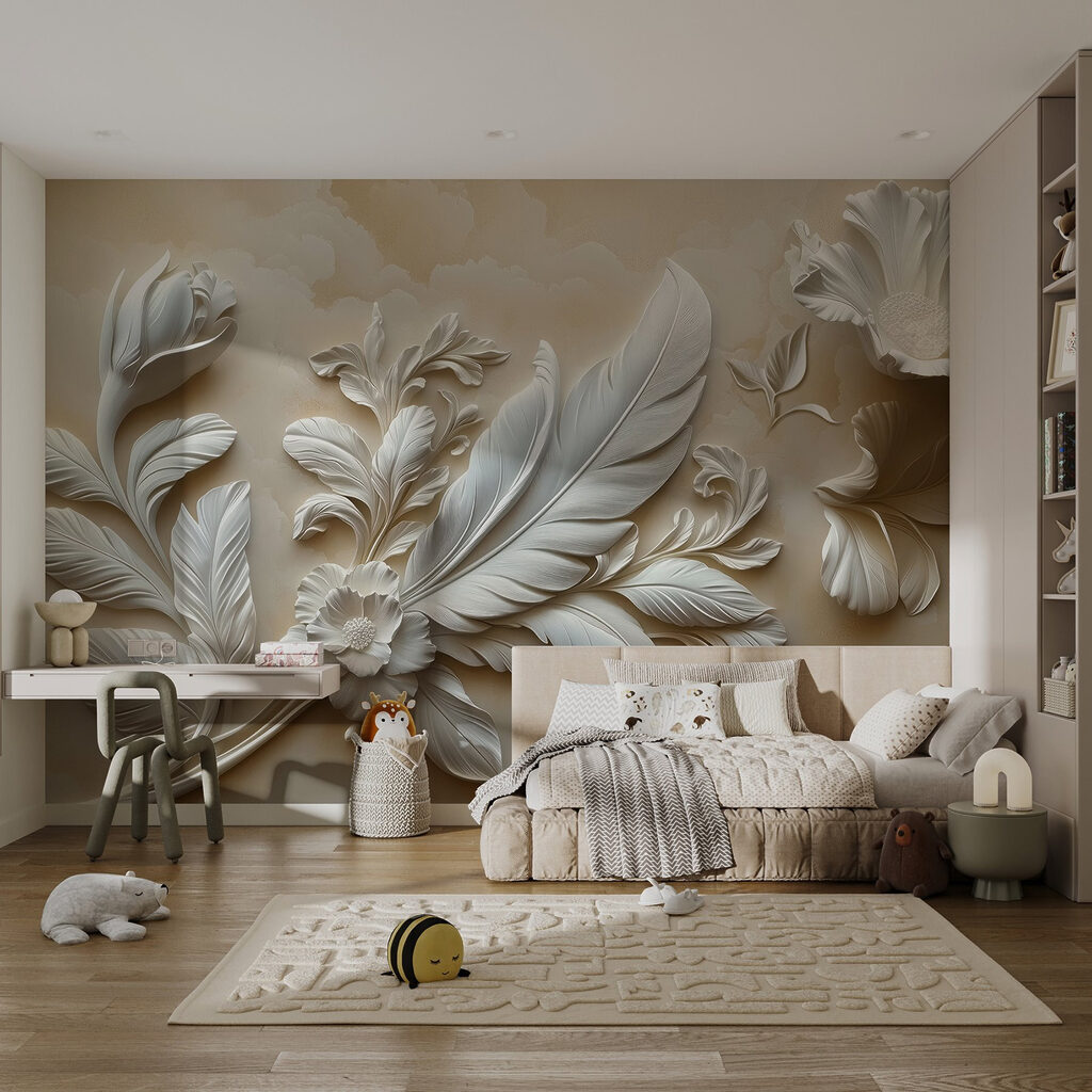 Diagonal branch, round blooms — interior 5
