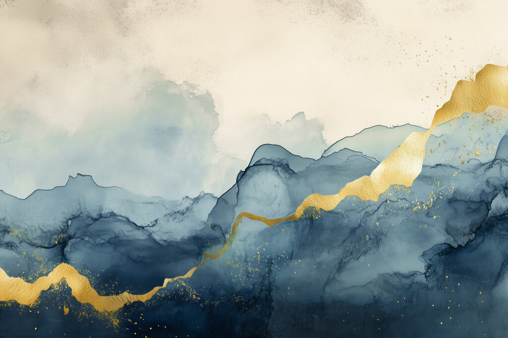 Abstract layers with gold — full design