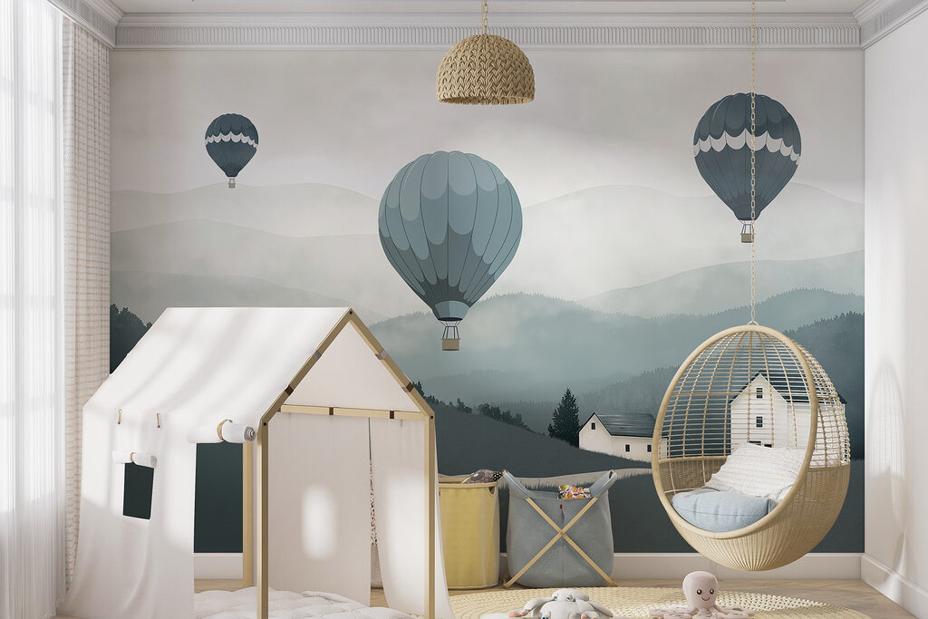 Balloons above hills — interior 1