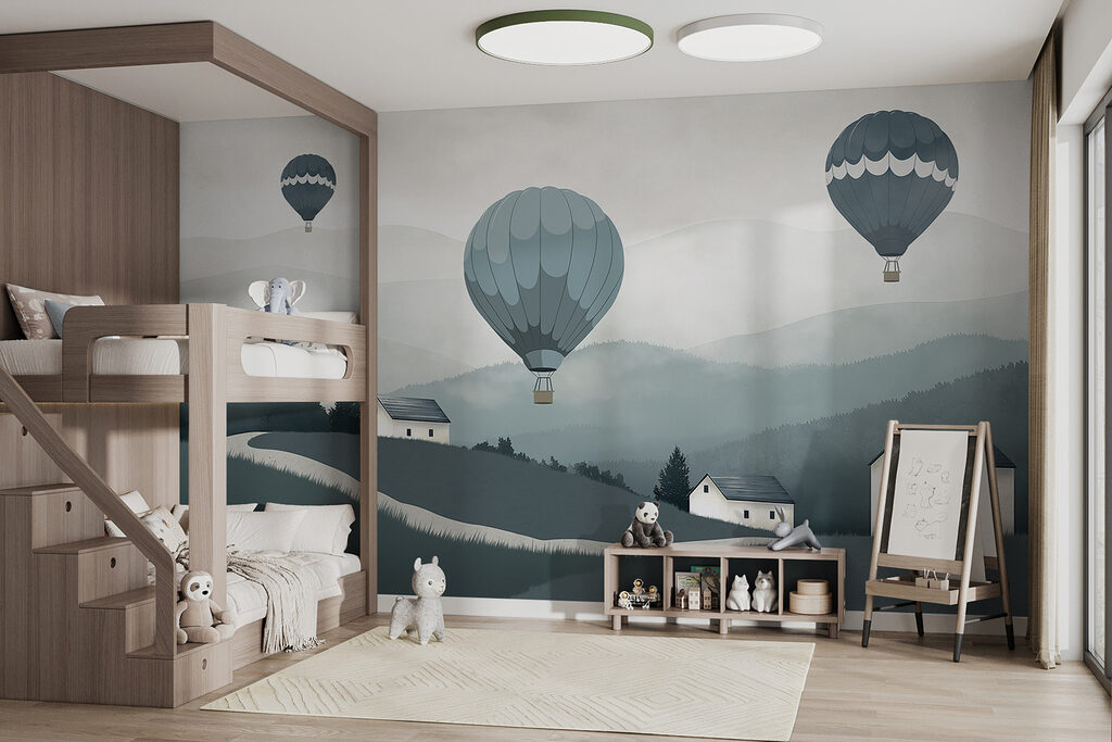 Balloons above hills — interior 2