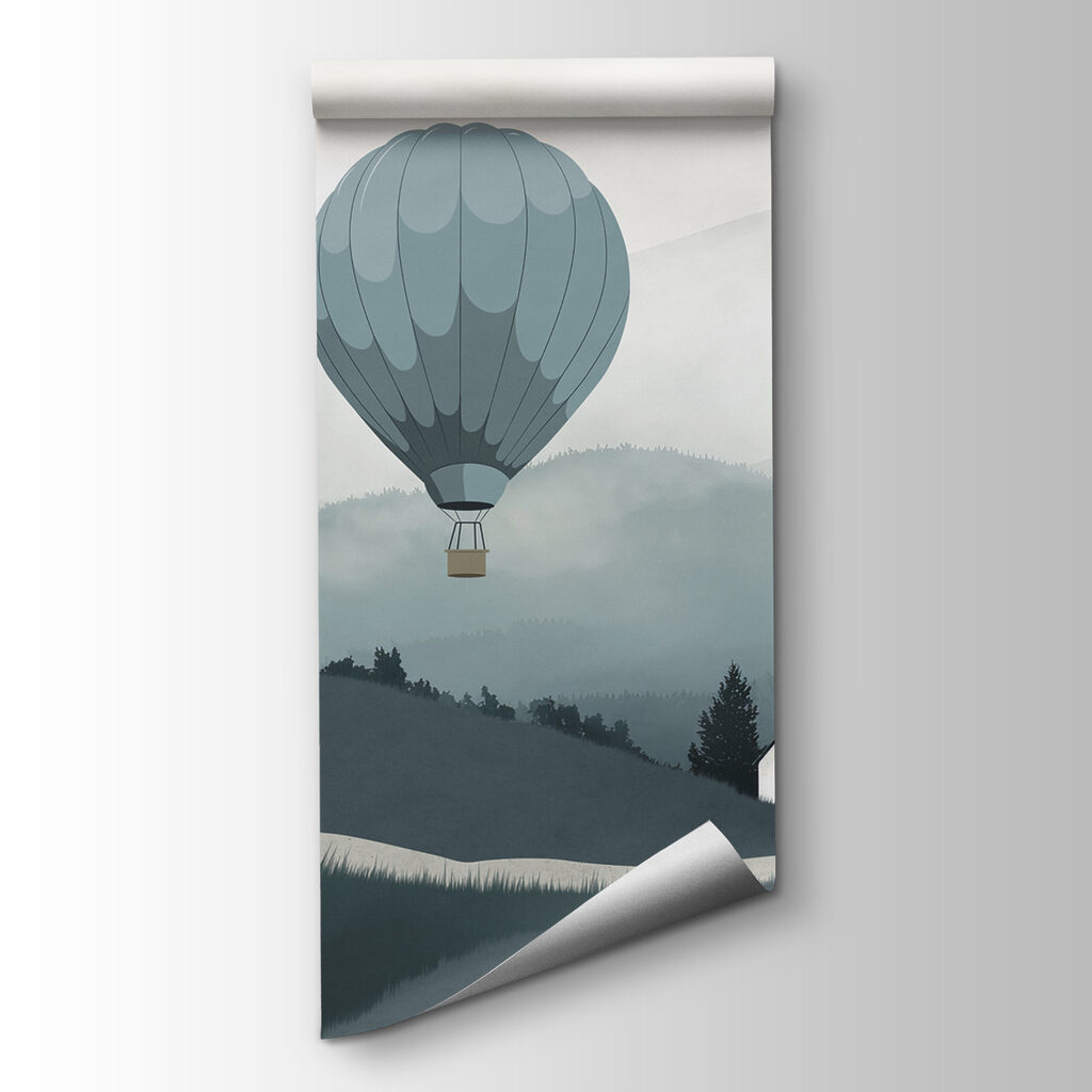 Balloons above hills — product view