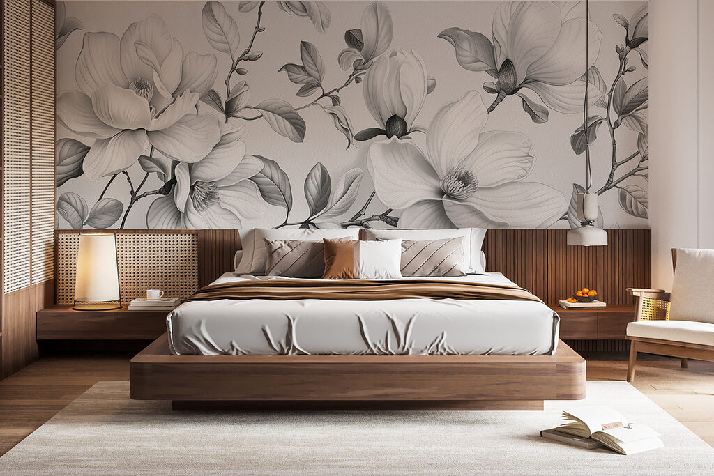 Magnolia branches in pencil — interior 1