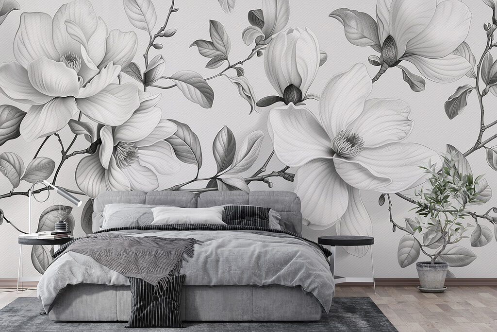 Magnolia branches in pencil — interior 5