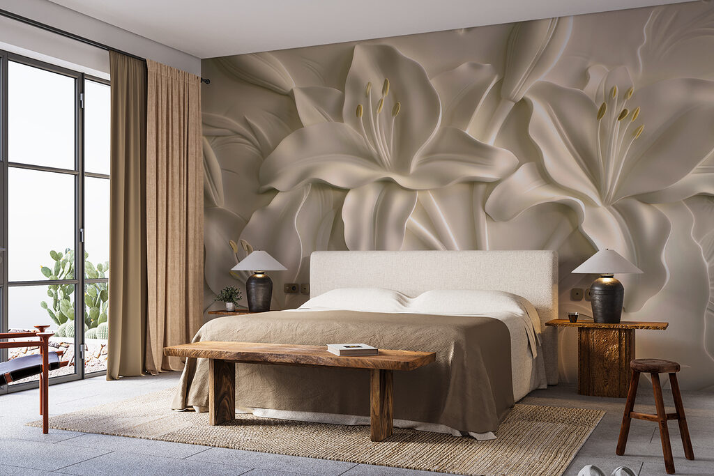 Lilies in soft relief — interior 1