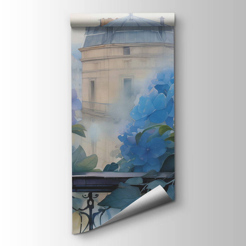 Hydrangeas over old facades — product view