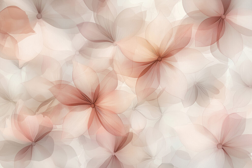 Translucent overlapping flowers — full design