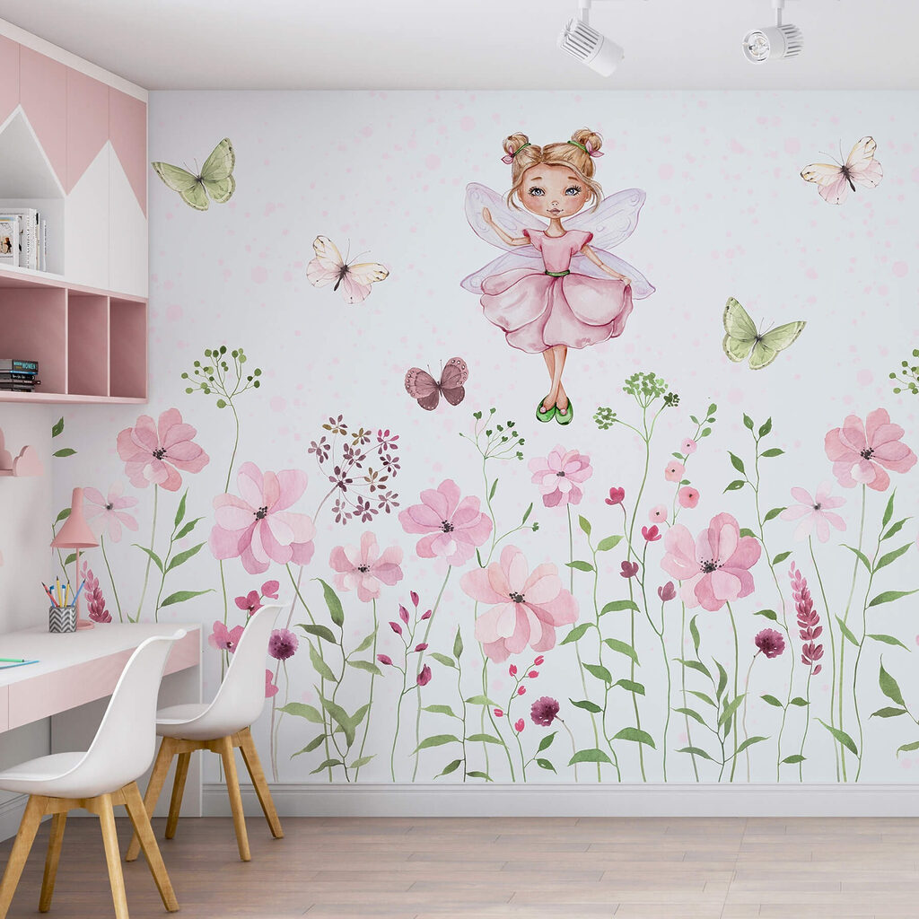 Fairy above pink wildflowers — interior 1