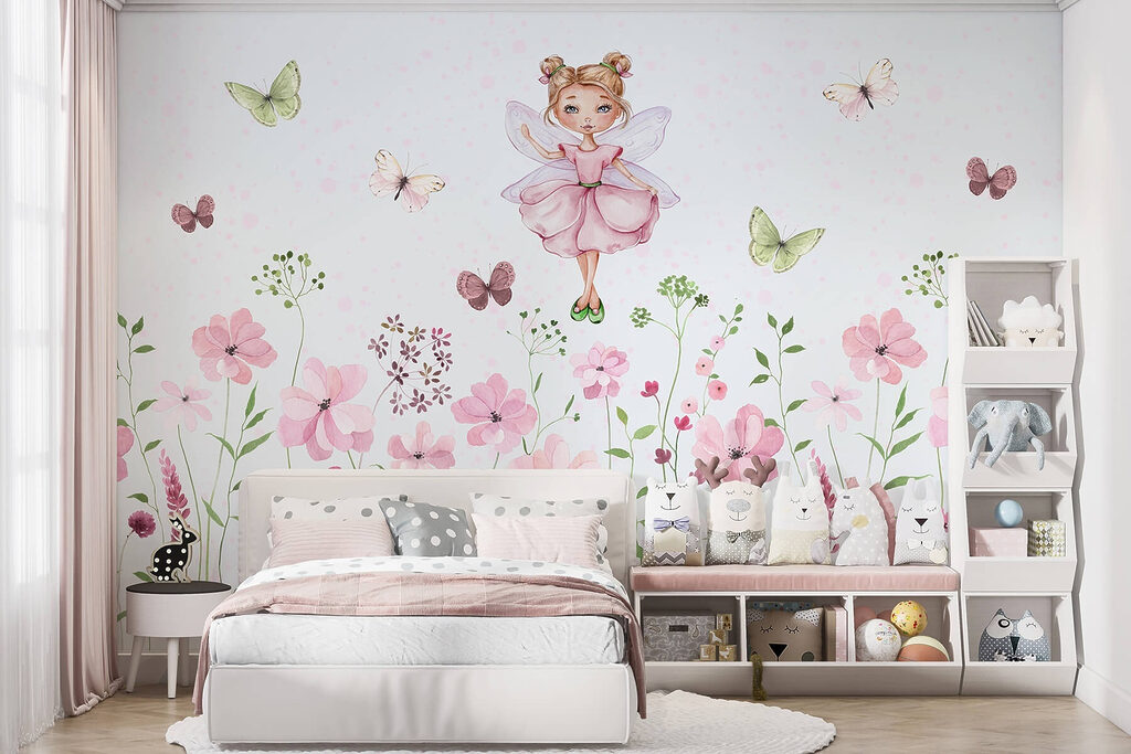Fairy above pink wildflowers — interior 2