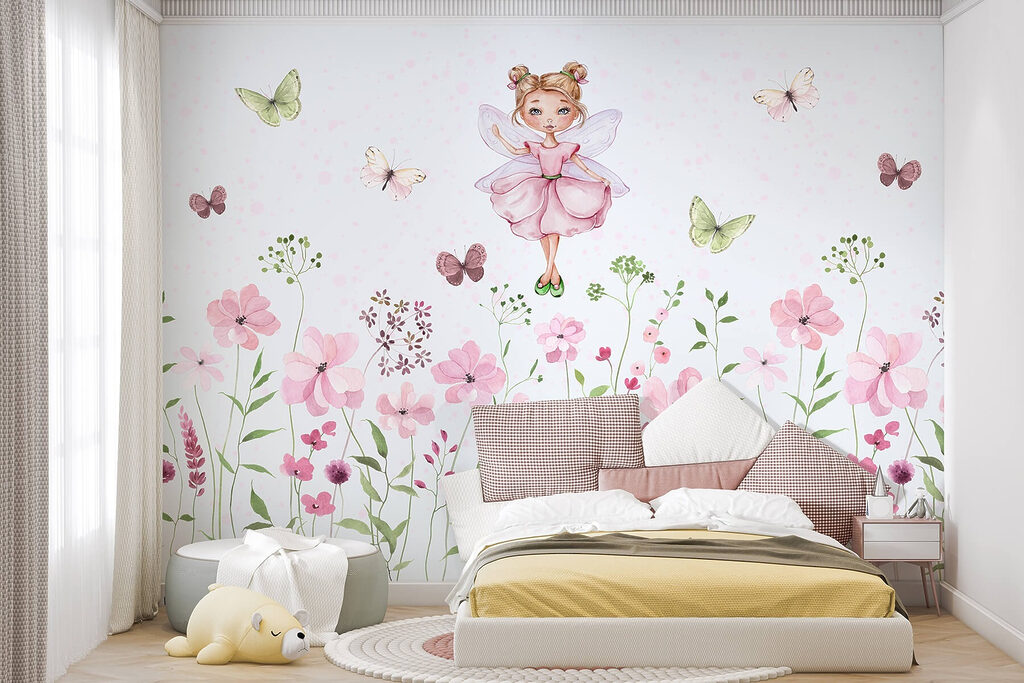 Fairy above pink wildflowers — interior 3