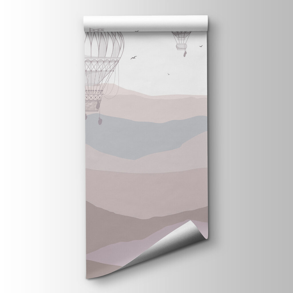 Balloons above soft hills — product view